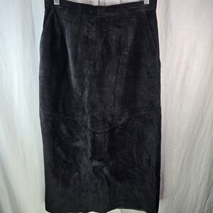 Evan Davies Womens_Suede Zippered Skirt Size 10 in Black